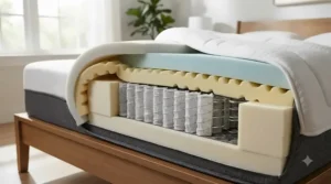 Combination of foam and springs in a heavy duty hybrid orthopaedic mattress