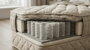 Cutaway view of pocket springs in a quality mattress for back pain